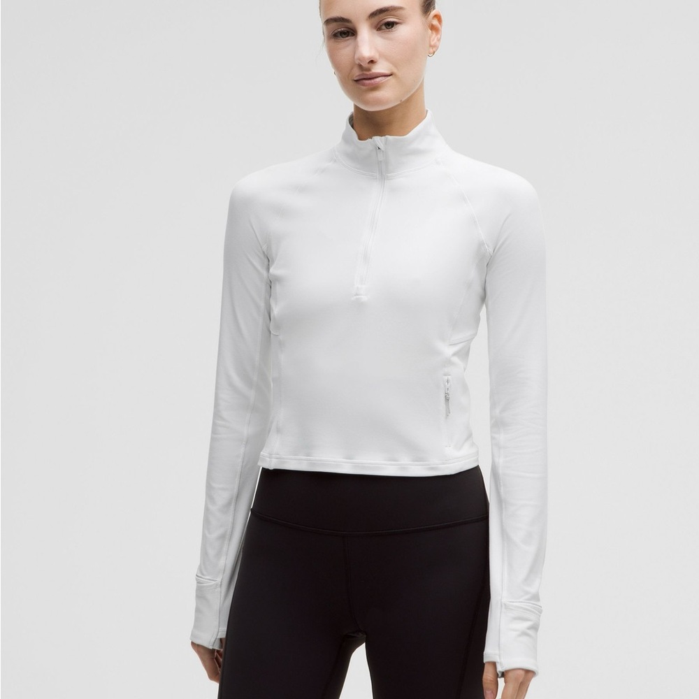 lululemon athletica White Long Sleeve Half-Zip Top - Picture 2 of 7